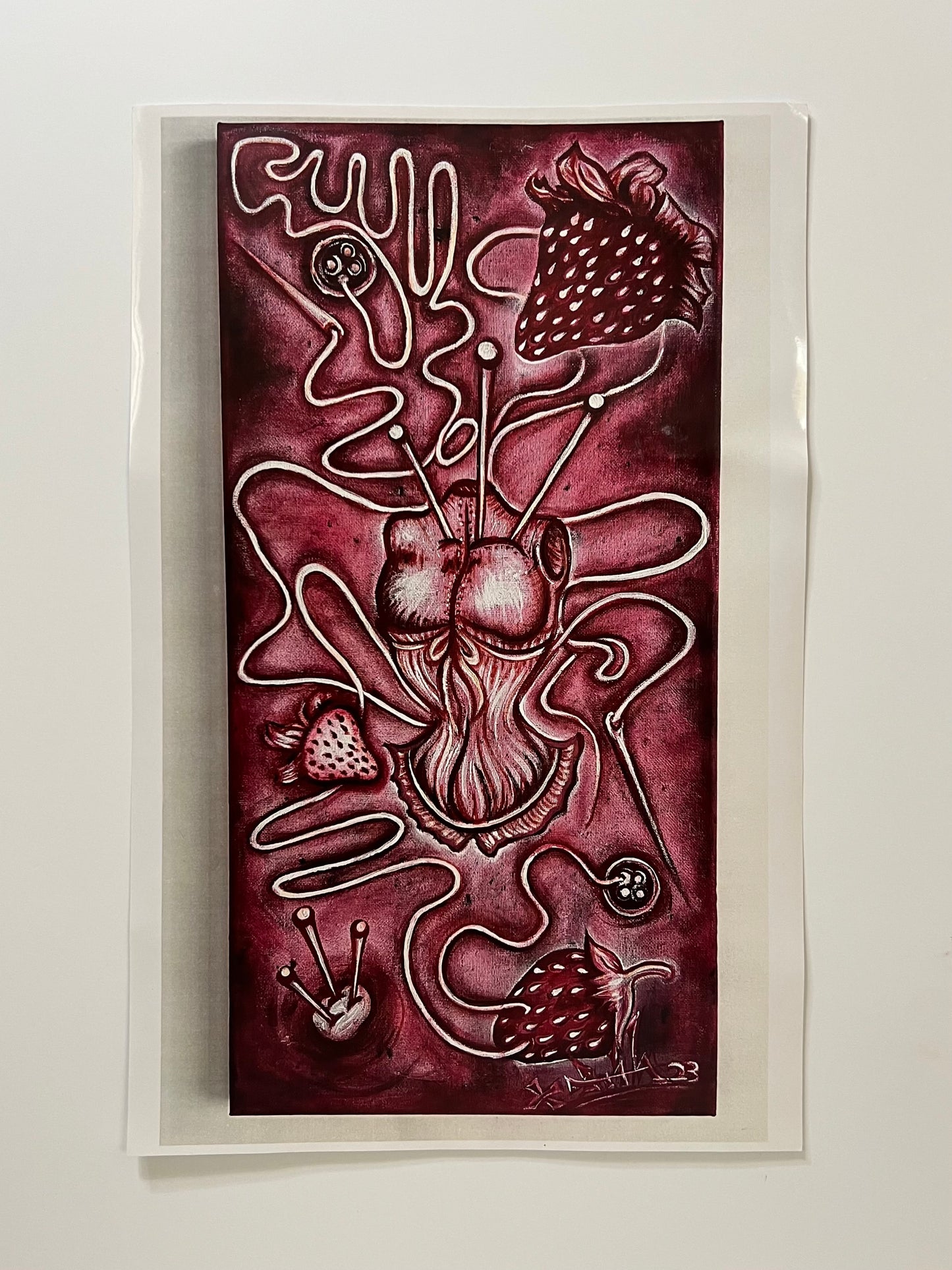 Strawberry Stitches Print